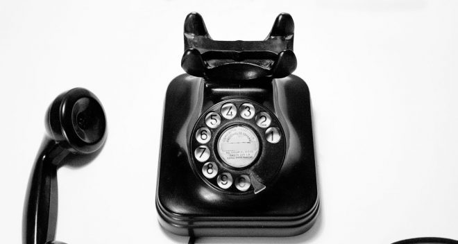 Old black telephone