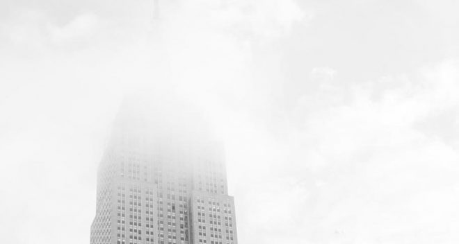Smog covering a city building